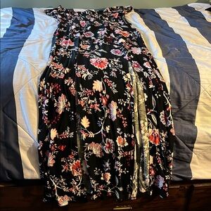 Express Floral Maxi Dress - Size Large - Double Slit in Front